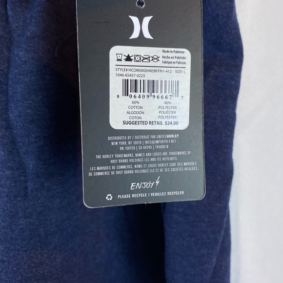 Hurley Men's Navy‎ Blue Lounge Shorts Drawstring Waist - Picture 3 of 5